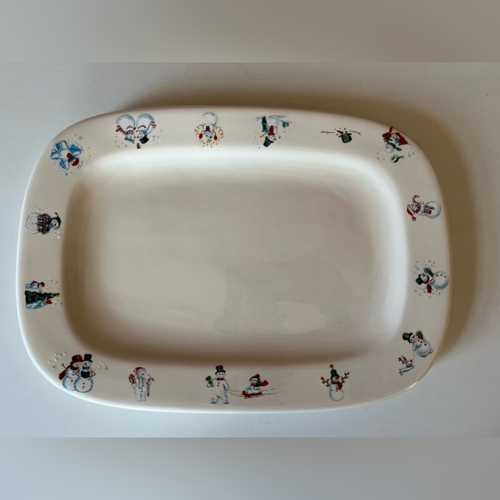 Vintage Bath & Body Works SNOWMAN PLATTER Holiday Edition 1999 Christmas